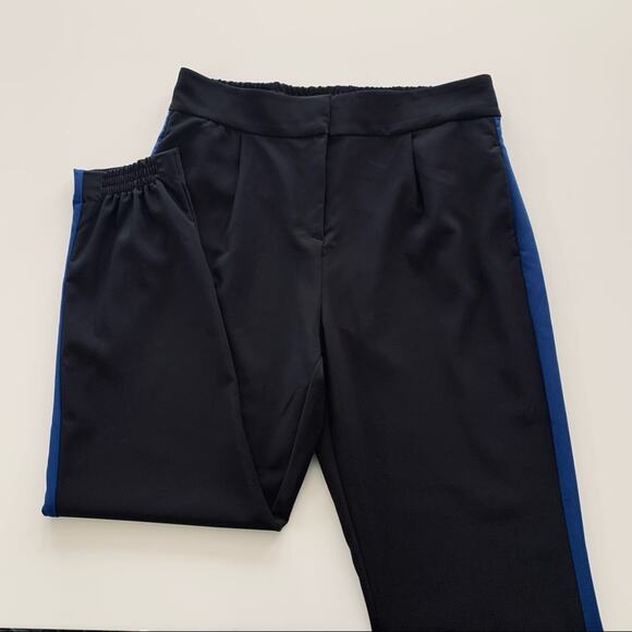 Dynamite Black and Electric Blue Side Striped Casual Pants Large - Picture 2 of 10